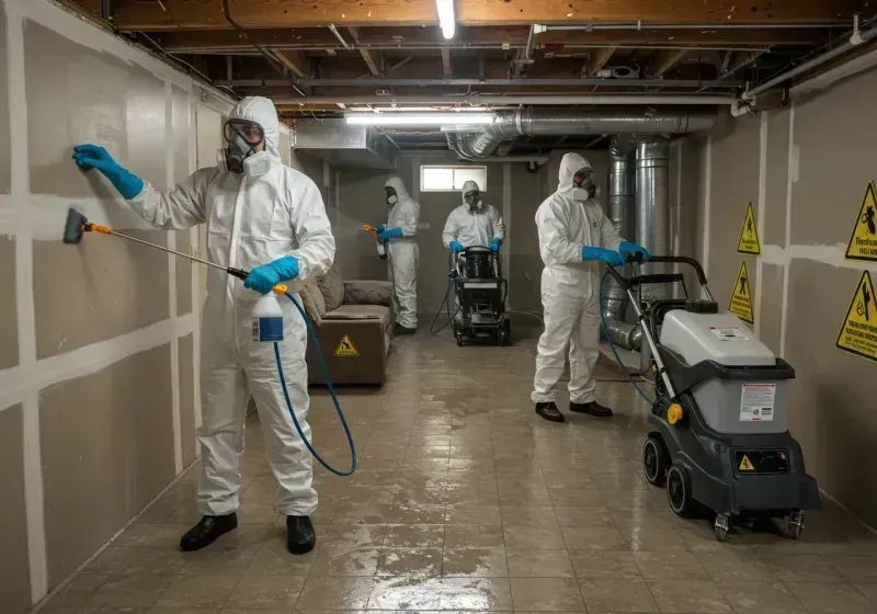 Basement Moisture Removal and Structural Drying process in Lathrop, CA